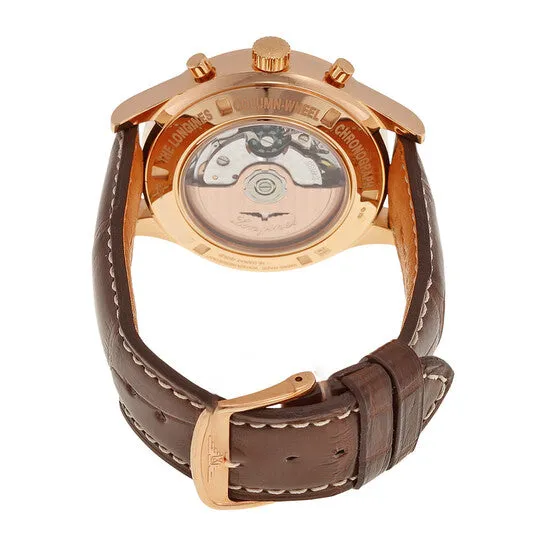 Original Longines Heritage Automatic Chronogaph Silver Dial 18kt Rose Gold Brown Leather Mens L27508762 JMS always Rings Original Longines Heritage Automatic Chronogaph Silver Dial 18kt Rose Gold Brown Leather Mens L27508762 JMS always Rings