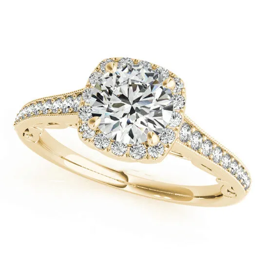 Original Maulijewels 1 Carat Halo Diamond 14K Yellow Gold Engagement Ring JMS always Rings Original Maulijewels 1 Carat Halo Diamond 14K Yellow Gold Engagement Ring JMS always Rings