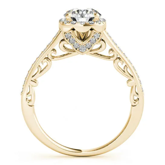 Original Maulijewels 1 Carat Halo Diamond 14K Yellow Gold Engagement Ring JMS always Rings Original Maulijewels 1 Carat Halo Diamond 14K Yellow Gold Engagement Ring JMS always Rings