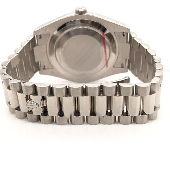 Original Rolex DayDate II Blue Wave Dial 18K White Gold President Automatic Mens Watch 218239BLWAP JMS always Rings Original Rolex DayDate II Blue Wave Dial 18K White Gold President Automatic Mens Watch 218239BLWAP JMS always Rings