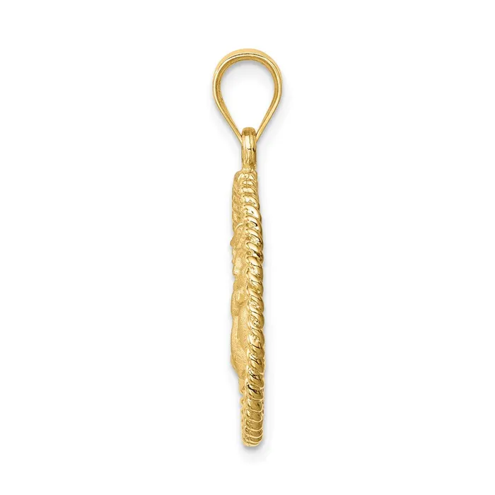 PreStyled Sets 14k Yellow Gold Brushed Angel Pendant Goldia