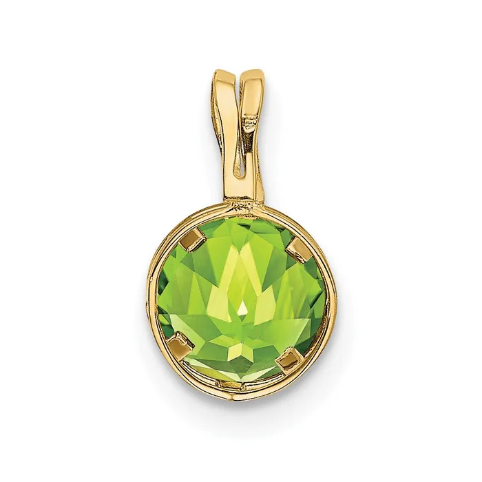 PreStyled Sets Goldia 14K Yellow Gold 6mm Peridot bezel pendant