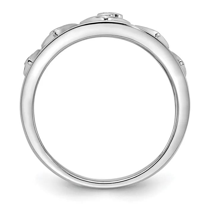 Rings 14k White Gold Polished Fancy Real Diamond Ring Goldia