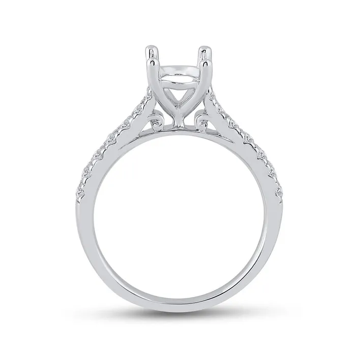 Rings gndatlanta 14kt White Gold SemiMount Engagement Ring for 34 Oval Solitaire 38 Cttw