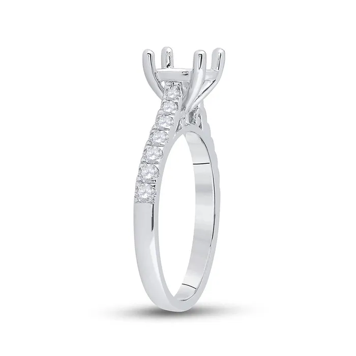 Rings gndatlanta 14kt White Gold SemiMount Engagement Ring for 34 Oval Solitaire 38 Cttw