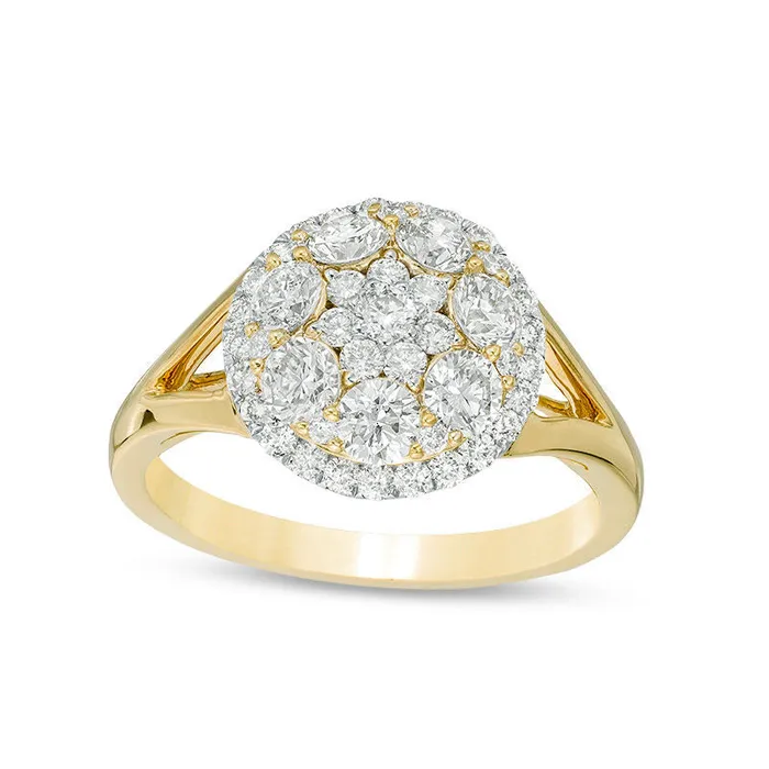 Rings Goldia 15 CT TW Composite Natural Diamond Frame Engagement Ring in Solid 10K Yellow Gold