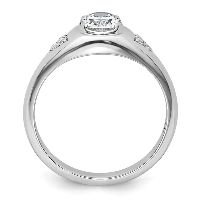 Rings Goldia 14k White Gold 110 Ct Lab Grown Diamond 1 Ct Oval Center Mens Ring