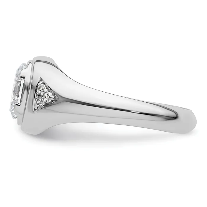 Rings Goldia 14k White Gold 110 Ct Lab Grown Diamond 1 Ct Oval Center Mens Ring