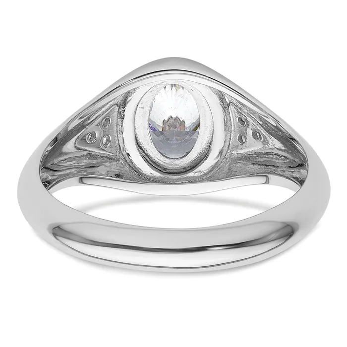 Rings Goldia 14k White Gold 110 Ct Lab Grown Diamond 1 Ct Oval Center Mens Ring