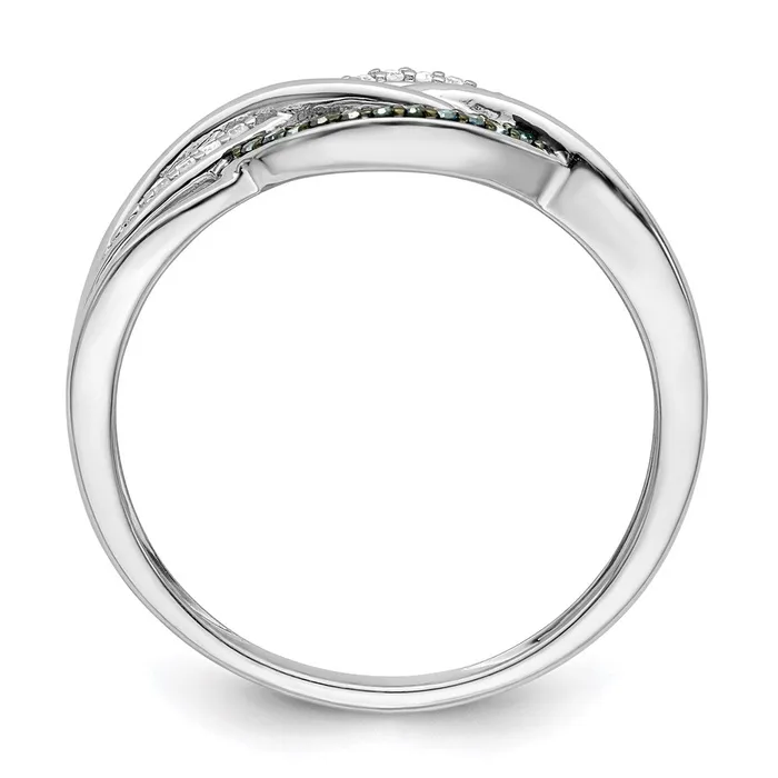 Rings Goldia Sterling Silver Rhod Plated Blue and White Diamond Ring