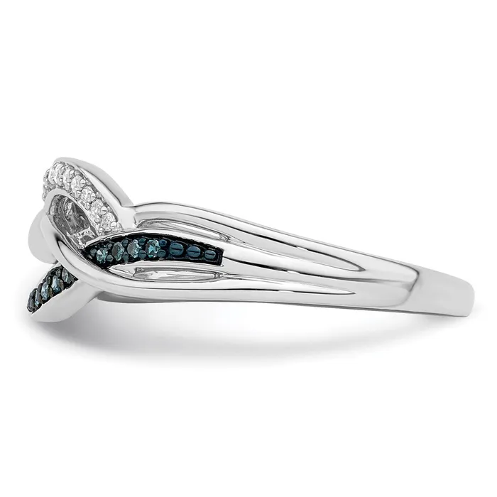Rings Goldia Sterling Silver Rhod Plated Blue and White Diamond Ring