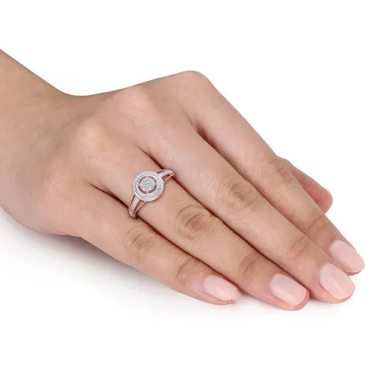 Rings JMS always Original Amour 14k Rose Gold 14 CT TDW Diamond Double Halo Split Shank Ring Rings JMS always Original Amour 14k Rose Gold 14 CT TDW Diamond Double Halo Split Shank Ring