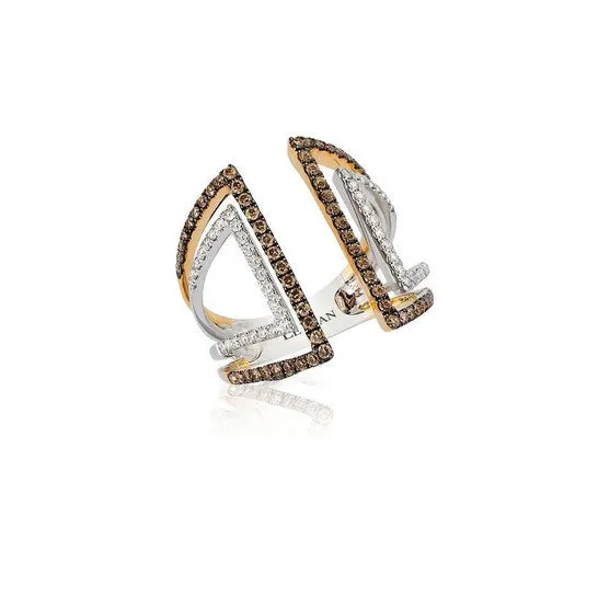 Rings JMS always Original Le Vian Ladies Chocolate Diamonds Fashion Ring in 14k Two Tone Gold Rings JMS always Original Le Vian Ladies Chocolate Diamonds Fashion Ring in 14k Two Tone Gold