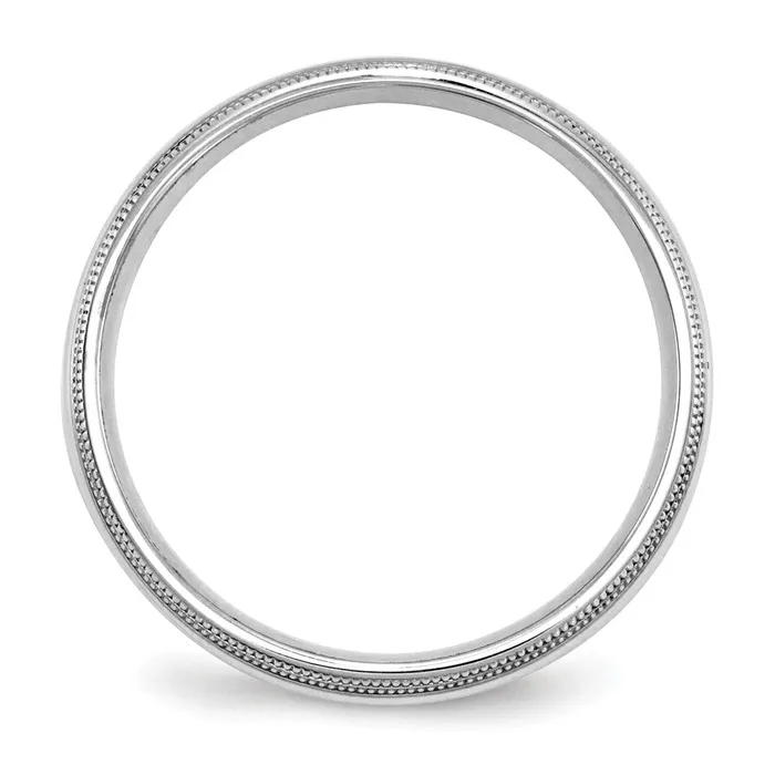 Rings Solid 14K White Gold 5mm Double Milgrain Comfort Fit MensWomens Wedding Band Ring Size 4 Goldia