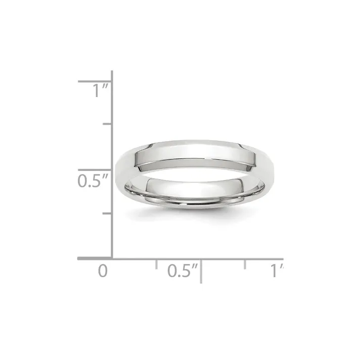 Solid 18K White Gold 4mm Bevel Edge Comfort Fit MensWomens Wedding Band Ring Size 75 Goldia Rings Solid 18K White Gold 4mm Bevel Edge Comfort Fit MensWomens Wedding Band Ring Size 75 Goldia Rings