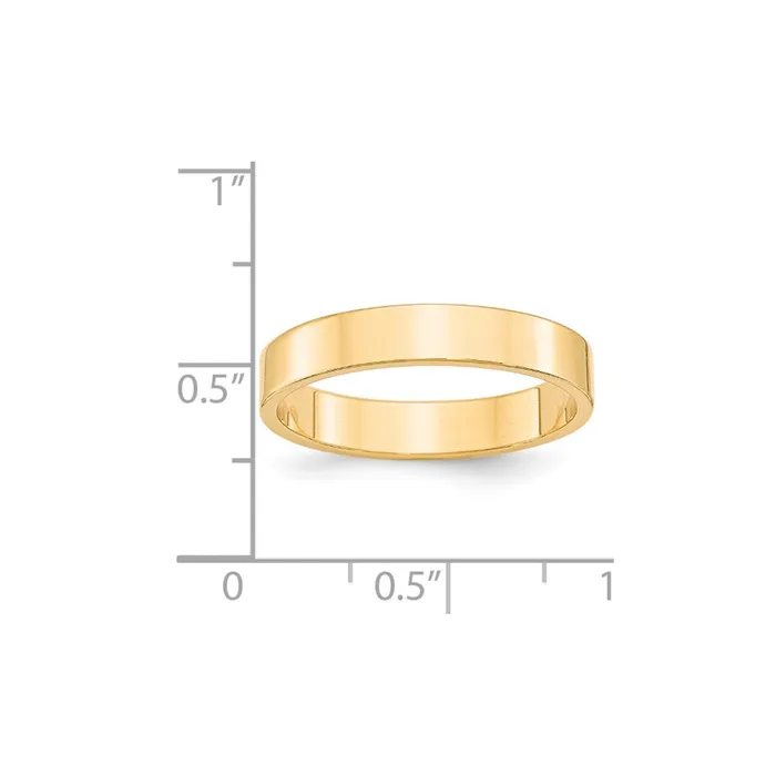 Solid 18K Yellow Gold 4mm Light Weight Flat MensWomens Wedding Band Ring Size 14 Goldia Rings Solid 18K Yellow Gold 4mm Light Weight Flat MensWomens Wedding Band Ring Size 14 Goldia Rings