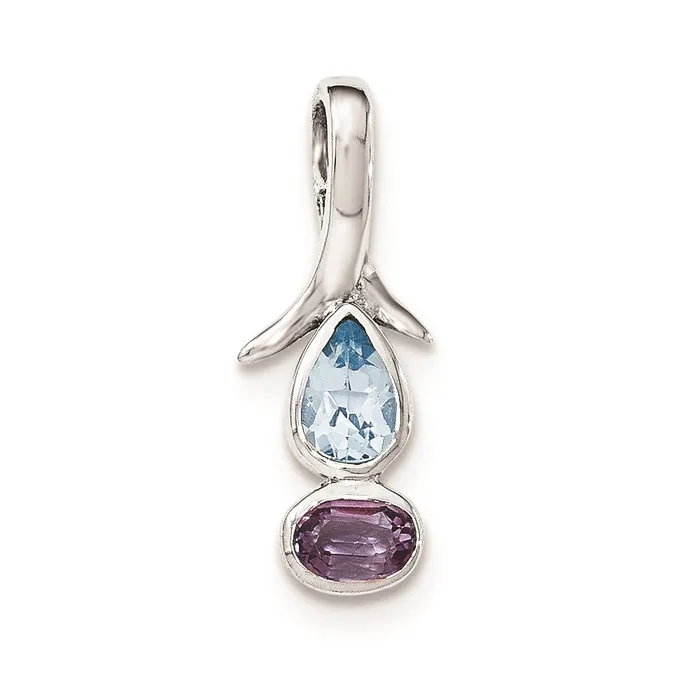 Sterling Silver AmethystBlue Topaz Pendant Goldia Necklaces