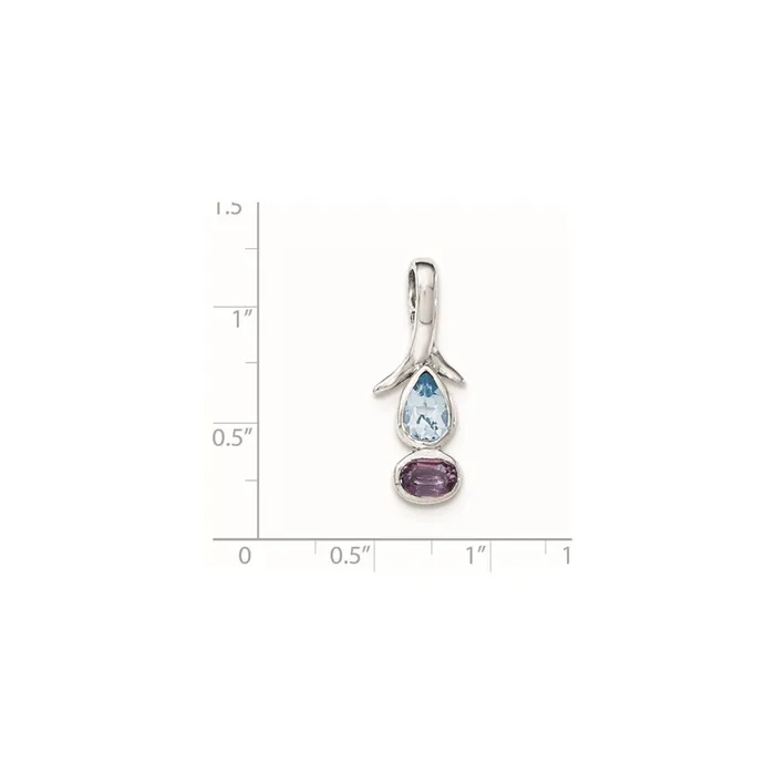 Sterling Silver AmethystBlue Topaz Pendant Goldia Necklaces