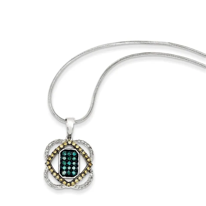 Sterling Silver Diamond Pendant Necklace Goldia Necklaces