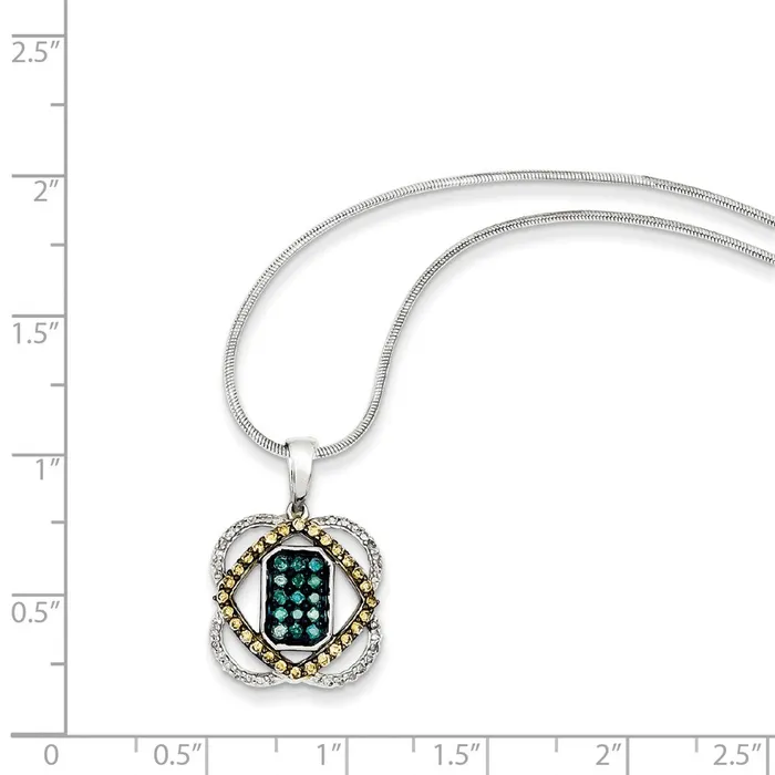 Sterling Silver Diamond Pendant Necklace Goldia Necklaces