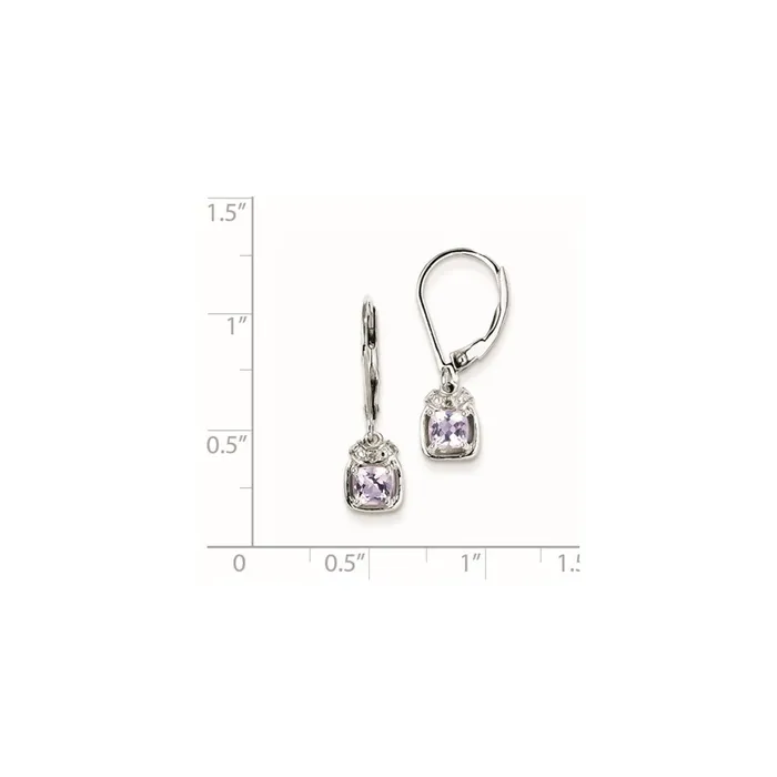 Sterling Silver Diamond u0026 Pink Quartz Earrings Goldia Earrings