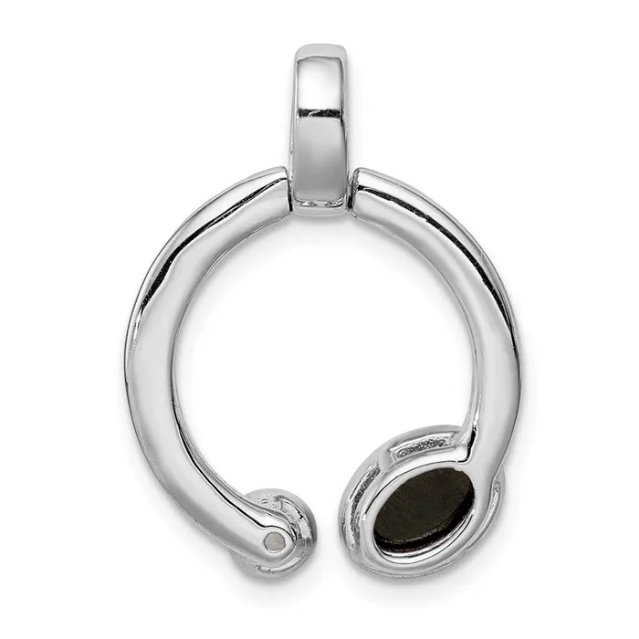 Sterling Silver Onyx u0026 White Topaz Circle Pendant Goldia Necklaces