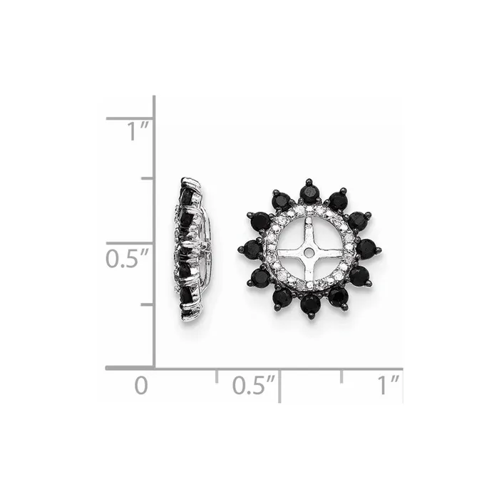 Sterling Silver Rhodium Diamond u0026 Black Sapphire Earring Jacket Goldia Earrings