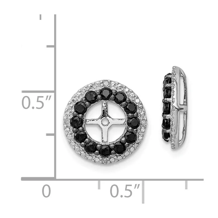 Sterling Silver Rhodium Diamond u0026 Black Sapphire Earring Jacket Goldia Earrings