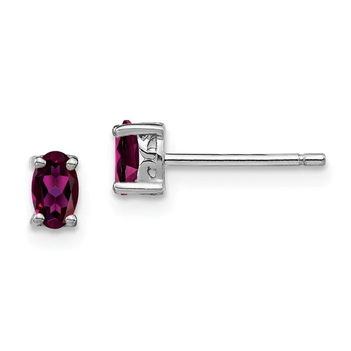Sterling Silver Rhodiumplated 5x3mm Oval Rhodolite Garnet Post Earrings Goldia Earrings Sterling Silver Rhodiumplated 5x3mm Oval Rhodolite Garnet Post Earrings Goldia Earrings