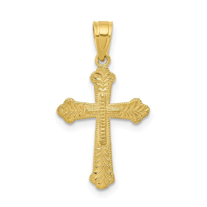 10k Budded Cross Pendant TreasureFineJewelers Necklaces