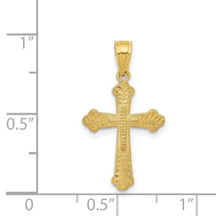 10k Budded Cross Pendant TreasureFineJewelers Necklaces