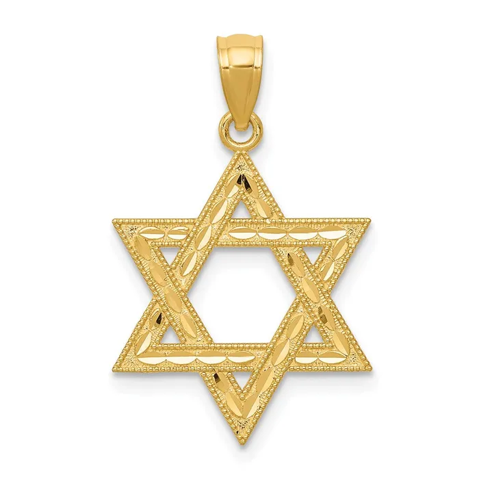 14k Diamondcut Polished Star of David Pendant TreasureFineJewelers Necklaces 14k Diamondcut Polished Star of David Pendant TreasureFineJewelers Necklaces
