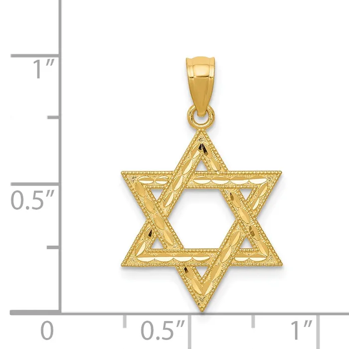 14k Diamondcut Polished Star of David Pendant TreasureFineJewelers Necklaces