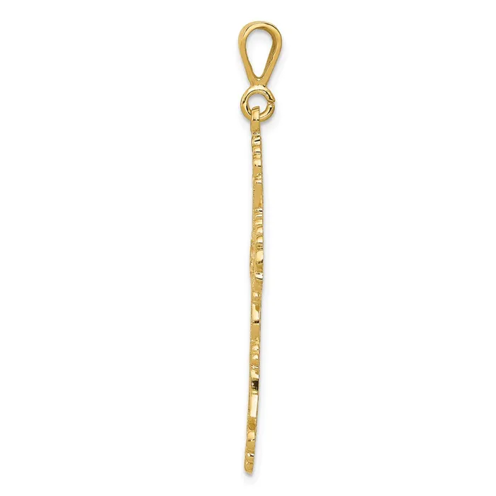 14k Fleur De Lis Cross Pendant TreasureFineJewelers Necklaces