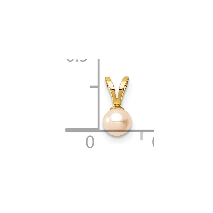 14K Madi K 45mm Pink Near Round Freshwater Cultured Pearl Pendant TreasureFineJewelers Necklaces
