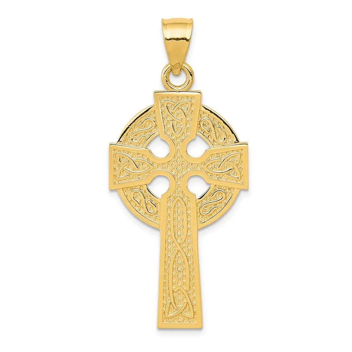 14k Polished Celtic Cross Pendant TreasureFineJewelers Necklaces