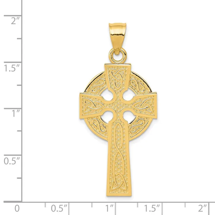 14k Polished Celtic Cross Pendant TreasureFineJewelers Necklaces