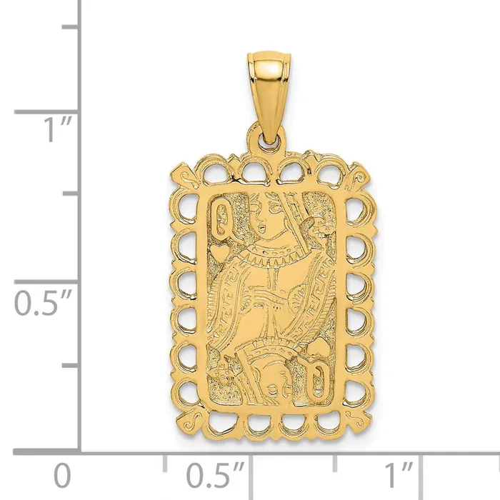 14K Queen Playing Card Charm TreasureFineJewelers Charm Necklaces