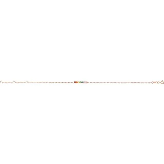 14K Rose Gold Natural MultiGemstone Bar 6 127 12 Bracelet TreasureFineJewelers Bracelets