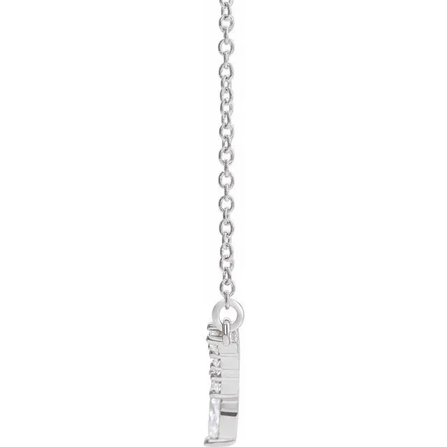 14K White Gold 13 CTW Natural Diamond 18 V Necklace TreasureFineJewelers Necklaces