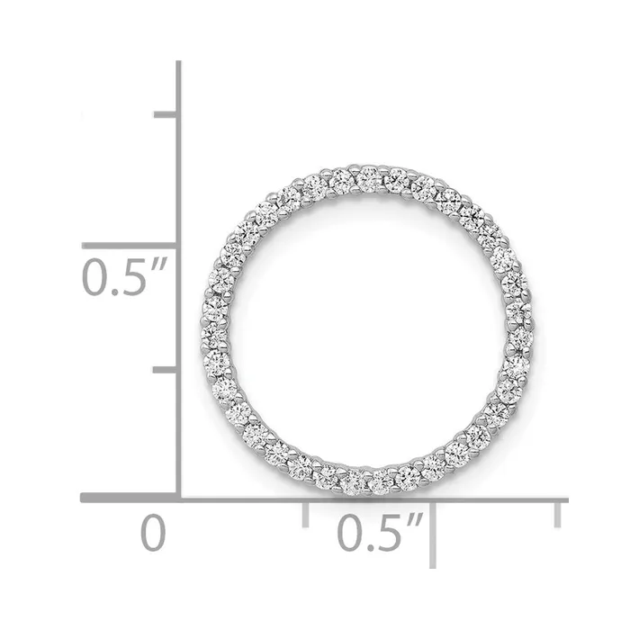 14k White Gold 13ct Diamond Circle Chain Slide TreasureFineJewelers Necklaces