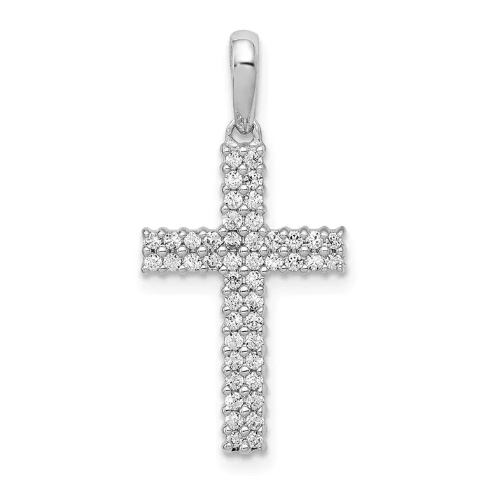 14k White Gold 14ct Diamond Cross Pendant TreasureFineJewelers Necklaces 14k White Gold 14ct Diamond Cross Pendant TreasureFineJewelers Necklaces