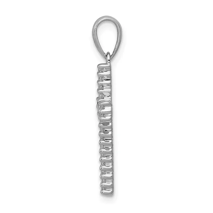 14k White Gold 14ct Diamond Cross Pendant TreasureFineJewelers Necklaces