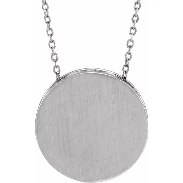14K White Gold 125 mm Scroll Disc 1618 Necklace TreasureFineJewelers Necklaces 14K White Gold 125 mm Scroll Disc 1618 Necklace TreasureFineJewelers Necklaces