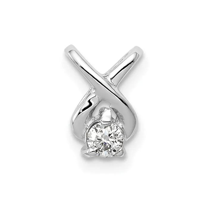14k White Gold 29mm AA Diamond Chain Slide TreasureFineJewelers Necklaces 14k White Gold 29mm AA Diamond Chain Slide TreasureFineJewelers Necklaces