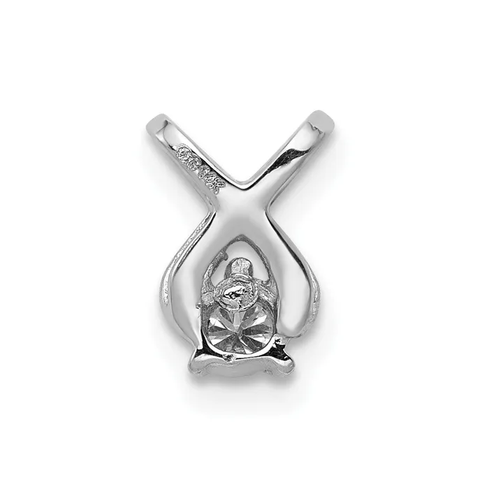 14k White Gold 29mm AA Diamond Chain Slide TreasureFineJewelers Necklaces