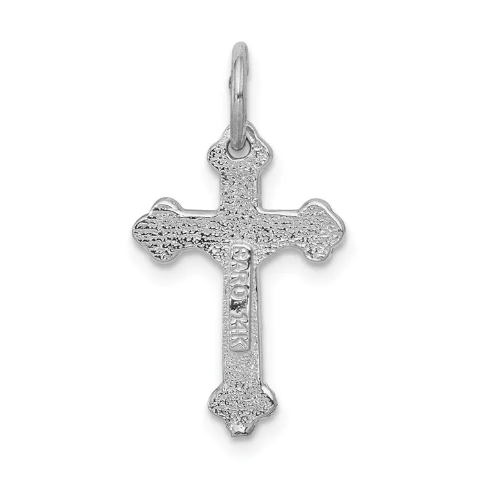 14k White Gold Diamondcut Crucifix Charm TreasureFineJewelers Charm Necklaces