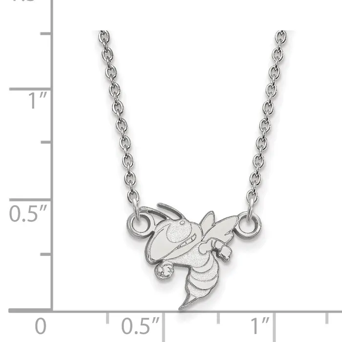 14k White Gold Georgia Tech Small Pendant Necklace TreasureFineJewelers Necklaces