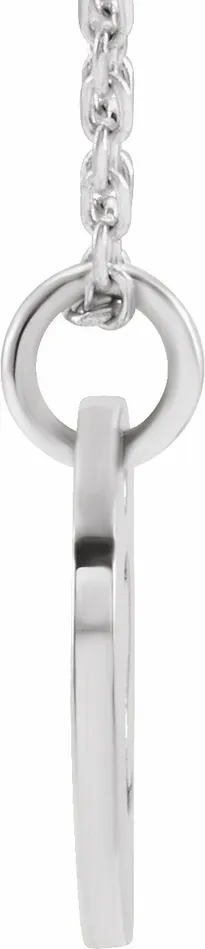 14K White Gold Initial S 10 mm Disc 1618 Necklace TreasureFineJewelers Necklaces