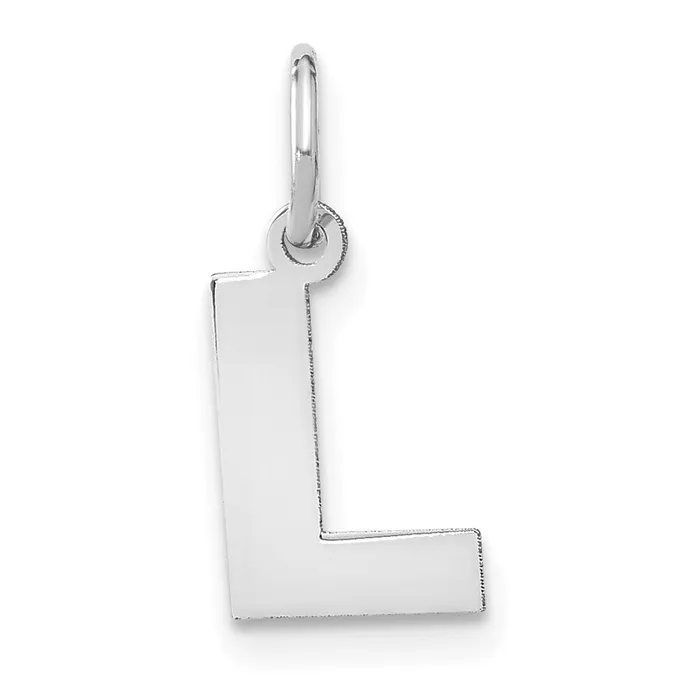 14k White Gold Letter L Initial Pendant TreasureFineJewelers Necklaces